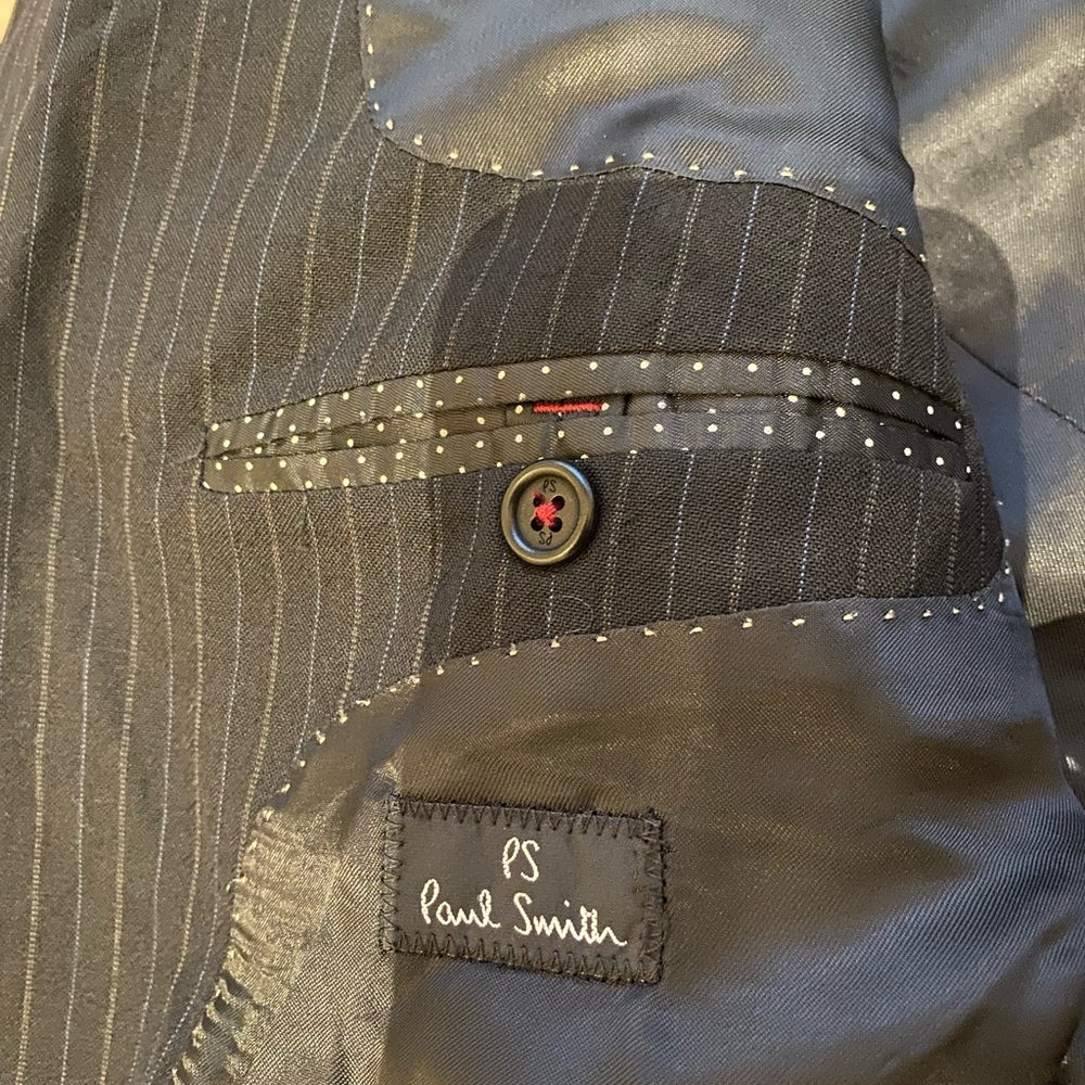 Paul Smith designer pinstripe black suit 34